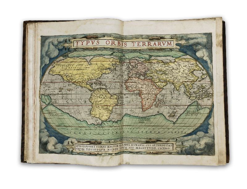 Page from antique atlas by Ortelius, Abraham. Theatrum Orbis Terrarum (atlas)